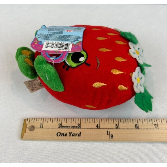 Shopkins Strawberry Kiss Plush Toy Flowers Hearts Tag 7" Fruit Stuffed Toy - Picture 9 of 9